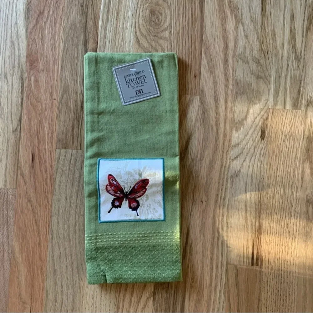 Design Imports DII Botanical Embellished Dish Towel - Butterfly